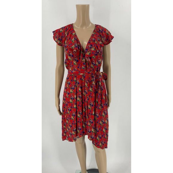 Anthropologie Maeve Rosalia Floral Wrap Dress 8 - Picture 3 of 10